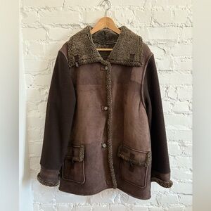 Vintage Brown Real Shearling Coat